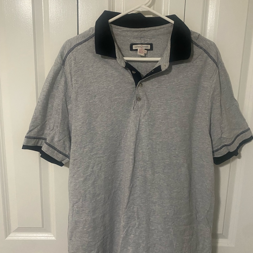 Classic Gray Polo Shirt with Black Trim